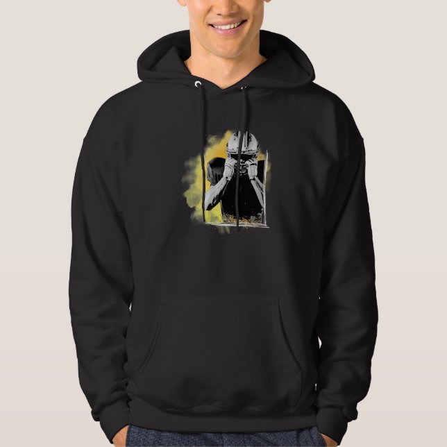 American Football Sports Yellow Player  Hoodie (Framsida)
