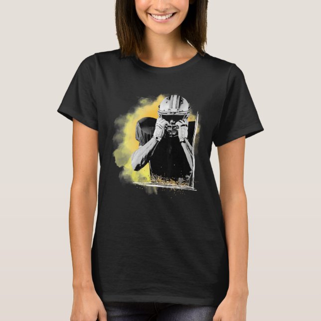 American Football Sports Yellow Player T Shirt (Framsida)