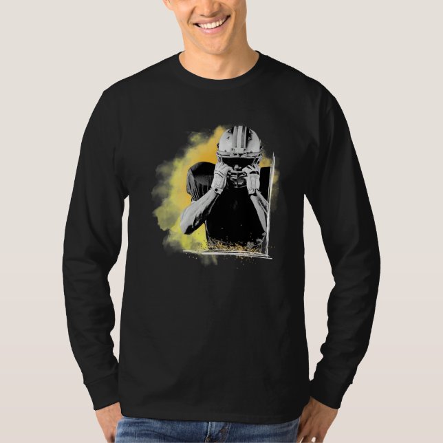 American Football Sports Yellow Player  T Shirt (Framsida)