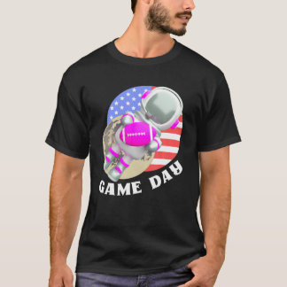 American Football T Game Day, USA flagga Astronaut Shirt
