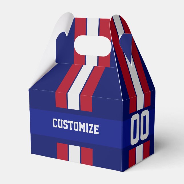 American Football Team Färg Red White och Blue Presentaskar (Framsidan Sidan)