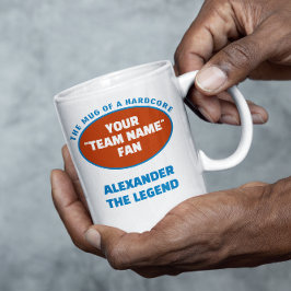 American Football Team Namn Fläkt Blue Orange Kaffemugg