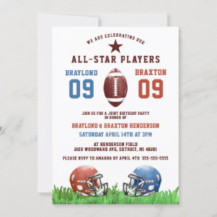 American Football Tvillingar eller Gemensam Födels Inbjudningar