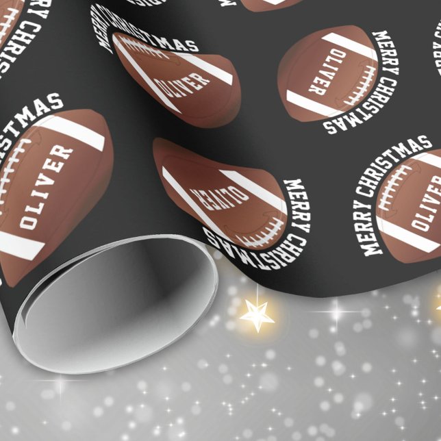 American Footballbollar Namn Svart jul  Presentpapper (Skapare uppladdad)