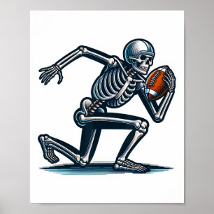 American Footll Skeleton Boys Manar Footll Fläkt H Poster