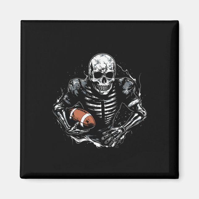 American Footll Skeleton Footll Player Halloween S Magnet (Framsidan)
