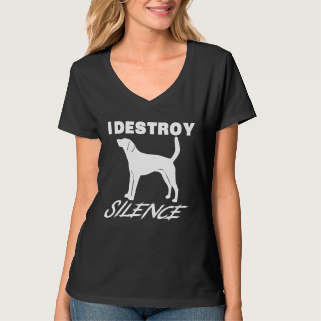 American Fox Hound   I Destroy Silence T Shirt (Framsida)