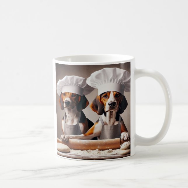 American Foxhound Bakers Skapar Dough Brown White Kaffemugg (Höger)