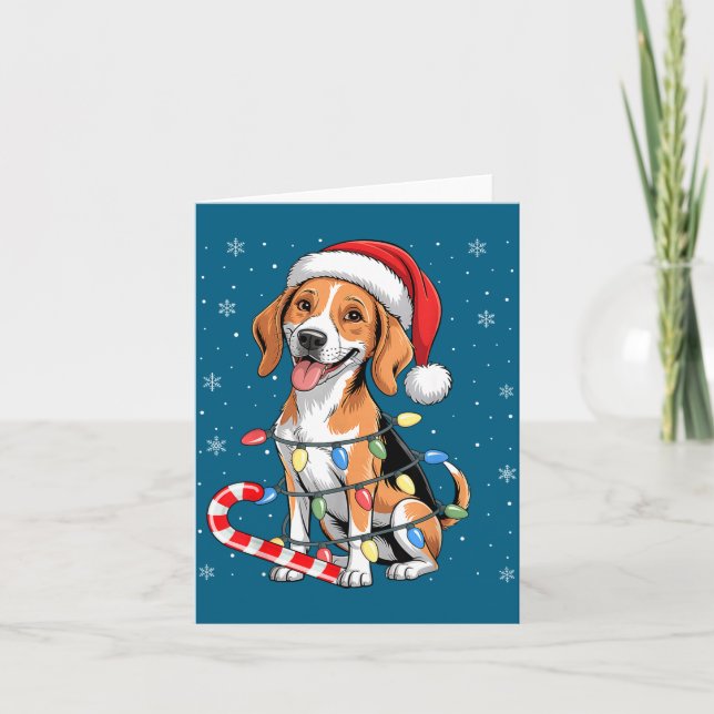 American Foxhound Dog Ugly Christmas Candy Cane Tr Kort (Framsida)