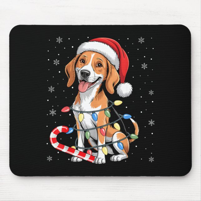 American Foxhound Dog Ugly Christmas Candy Cane Tr Musmatta (Framsidan)