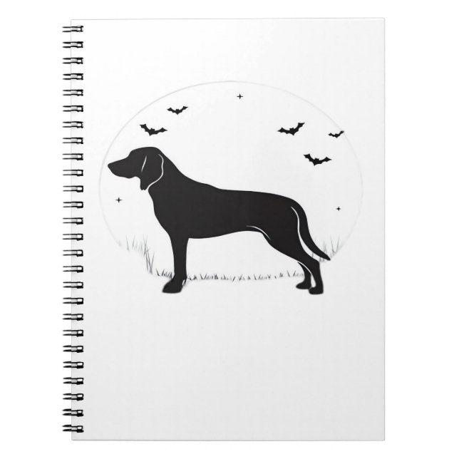 American Foxhound Hund - Halloween Måne Silhouette Anteckningsbok (Framsidan)