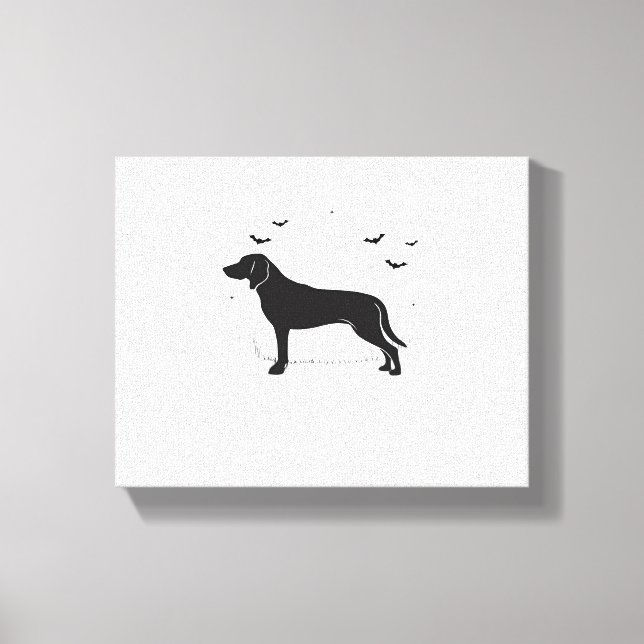 American Foxhound Hund - Halloween Måne Silhouette Canvastryck (Framsida)