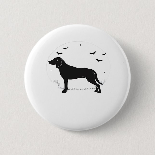 American Foxhound Hund - Halloween Måne Silhouette Knapp (Framsida)