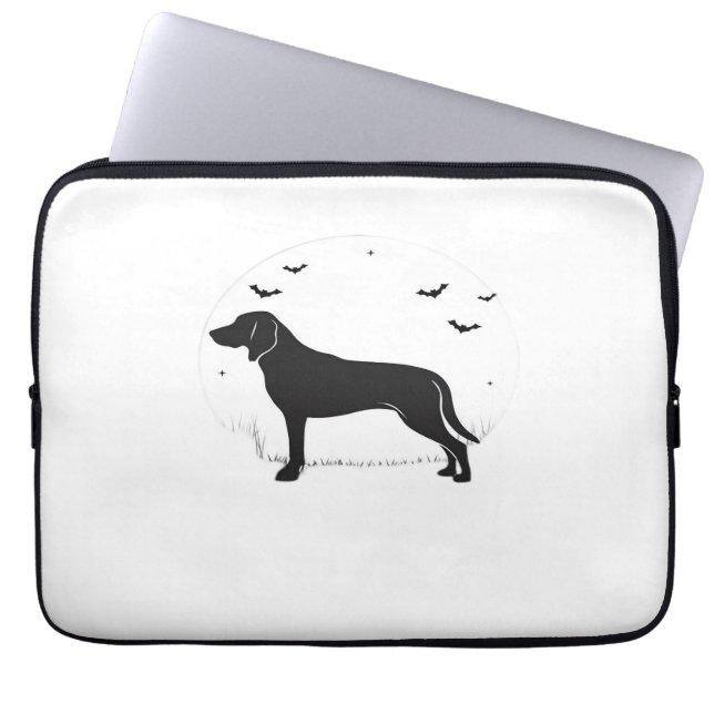 American Foxhound Hund - Halloween Måne Silhouette Laptop Fodral (Framsidan)