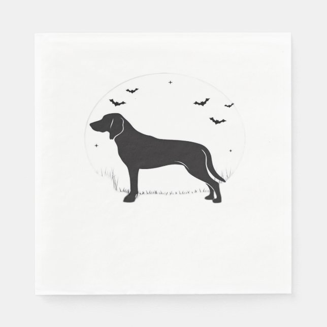 American Foxhound Hund - Halloween Måne Silhouette Pappersservett (Framsidan)