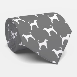 American Foxhound Hund Silhouettes Mönster Grått Slips