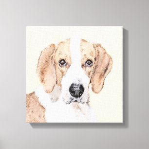 American Foxhound-målning - Cute Original Hund Ar Canvastryck