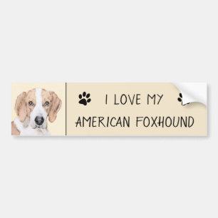 American Foxhound Painting - Cute Original Hund Ar Bildekal