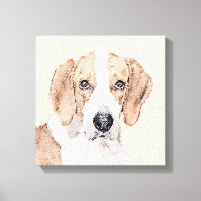 American Foxhound Painting - Cute Original Hund Ar Canvastryck (Framsida)