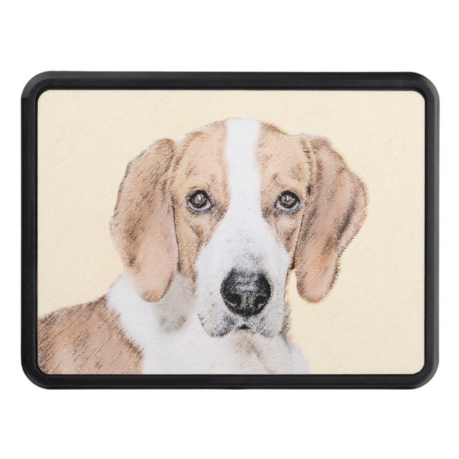 American Foxhound Painting - Cute Original Hund Ar Dragkroksskydd (Framsidan)