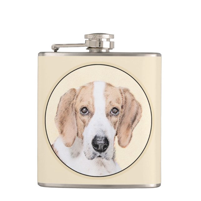 American Foxhound Painting - Cute Original Hund Ar Fickplunta (Framsidan)
