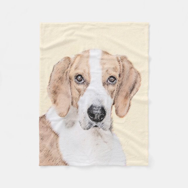 American Foxhound Painting - Cute Original Hund Ar Fleecefilt (Framsidan)
