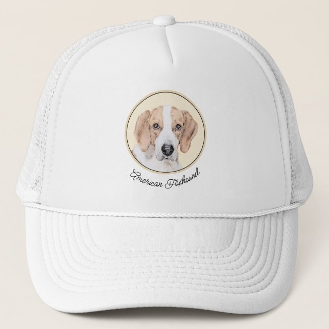American Foxhound Painting - Cute Original Hund Ar Keps (Framsida)