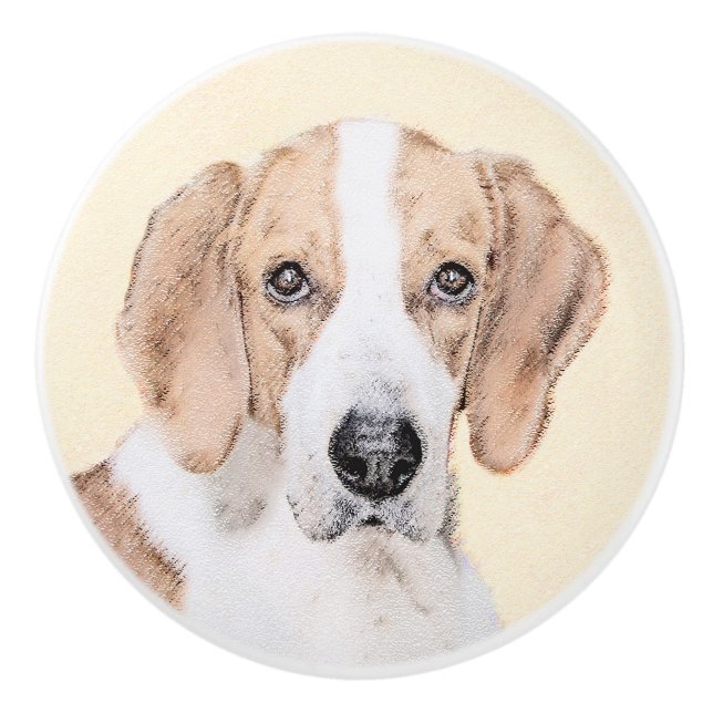American Foxhound Painting - Cute Original Hund Ar Knopp (Framsidan)