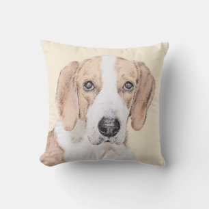 American Foxhound Painting - Cute Original Hund Ar Kudde