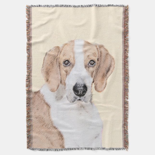 American Foxhound Painting - Cute Original Hund Ar Mysfilt (Framsidan Vertikal)