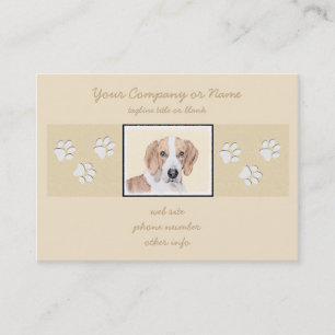 American Foxhound Painting - Cute Original Hund Ar Visitkort