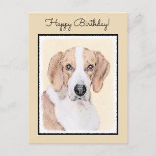 American Foxhound Painting - Cute Original Hund Ar Vykort