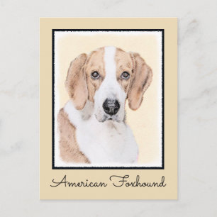 American Foxhound Painting - Cute Original Hund Ar Vykort