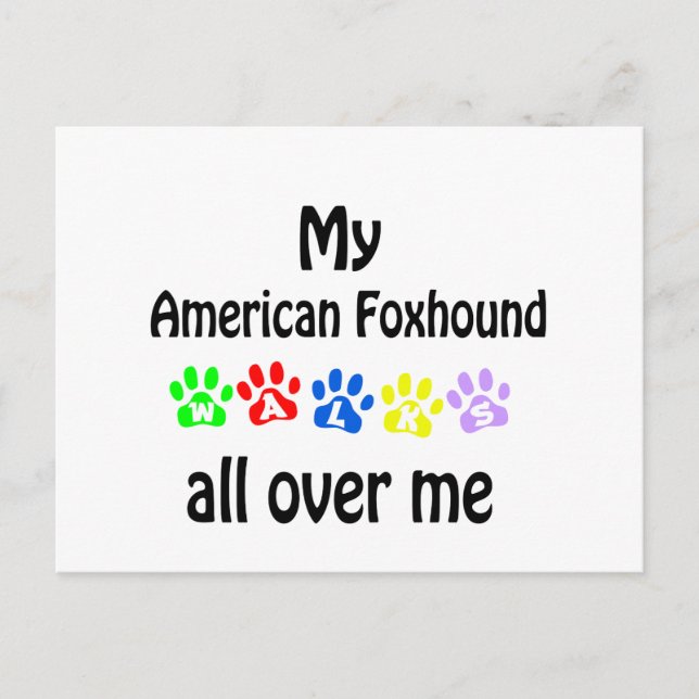 American Foxhound Promenader Design Vykort (Framsida)