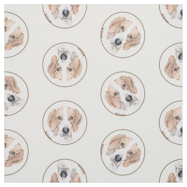 American Foxhound Red Walker Cute Painting Hund Ar Tyg (Provkarta)