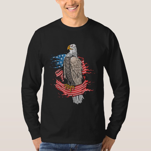 american freedom eagle cross flag military army t shirt (Framsida)