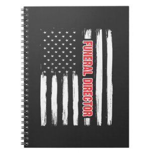American Funeral Director Proud Mortician US Flag Anteckningsbok