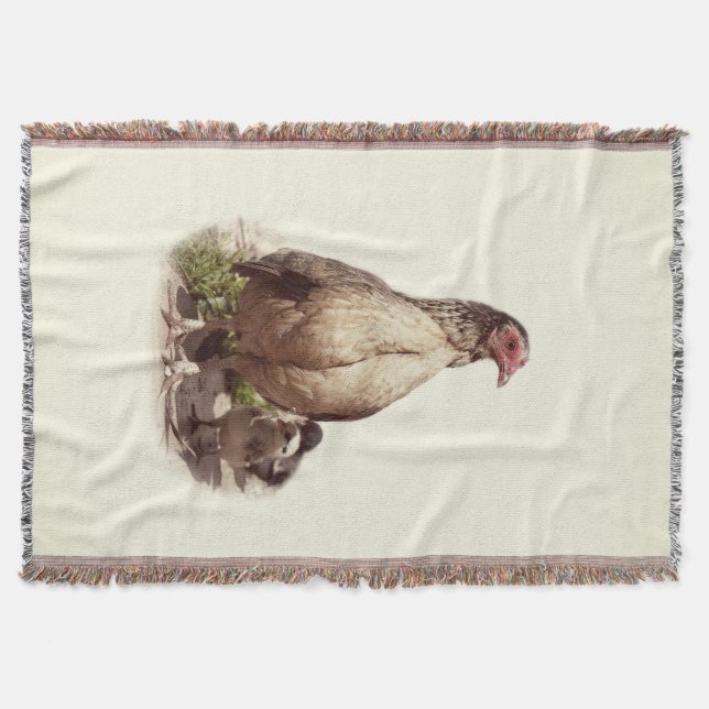 American Game Hen och Baby Chickens Mysfilt (Framsidan)