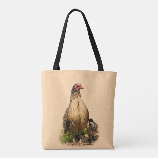 American Game Hen och Baby Chickens Tygkasse (Baksida)