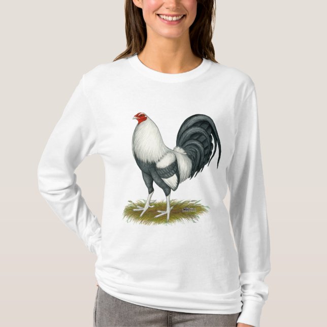American Game Silver Blue Gamecock Tee Shirt (Framsida)