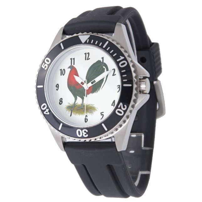 American Gamecock: Brown Red Armbandsur (Vinklad)