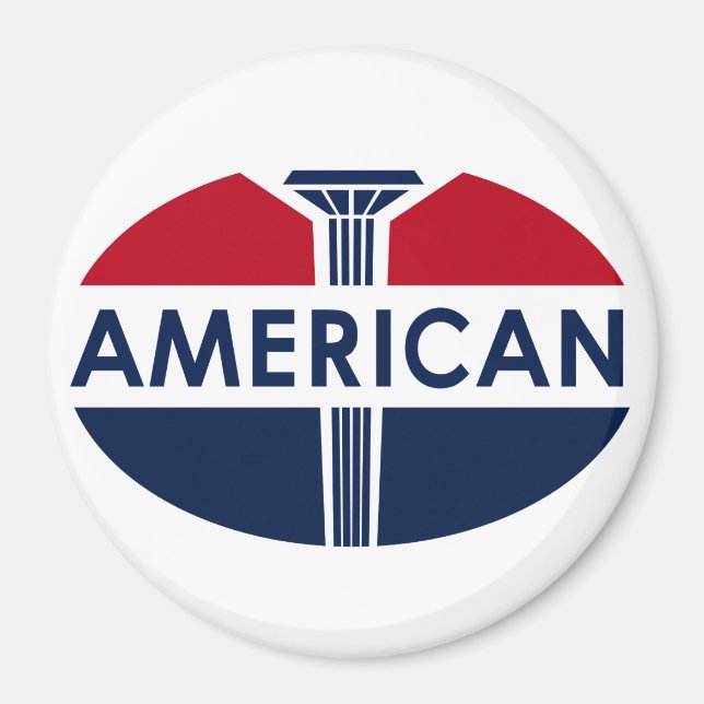 American Gas Station. Platt version Magnet (Framsidan)