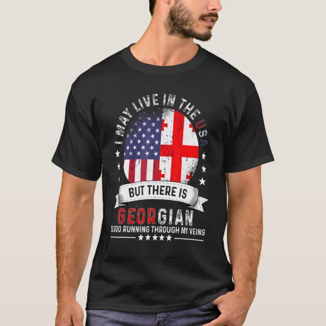 American Georgian Home in US Patriot American Geor T Shirt (Framsida)