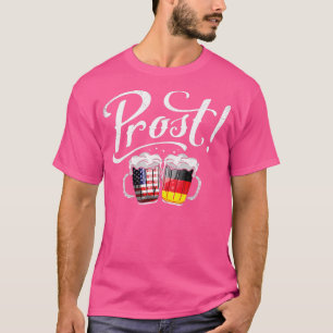 American German Flagga Beer Prost Oktoberfest Gift T Shirt