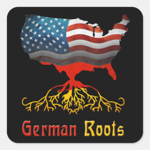 American German Roots Stickers Fyrkantigt Klistermärke