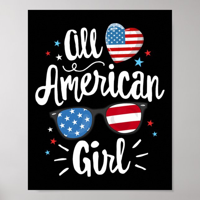 American Girl American Flag 4:e juli Patr Poster (Framsidan)