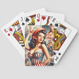 American Girl Pin-Up Collage Casinokort