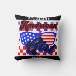 American Girl. Stars och stripes. Solglasögon. Red Kudde
