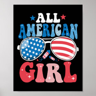 American Girl Sungles 4:e juli Family Matching Poster