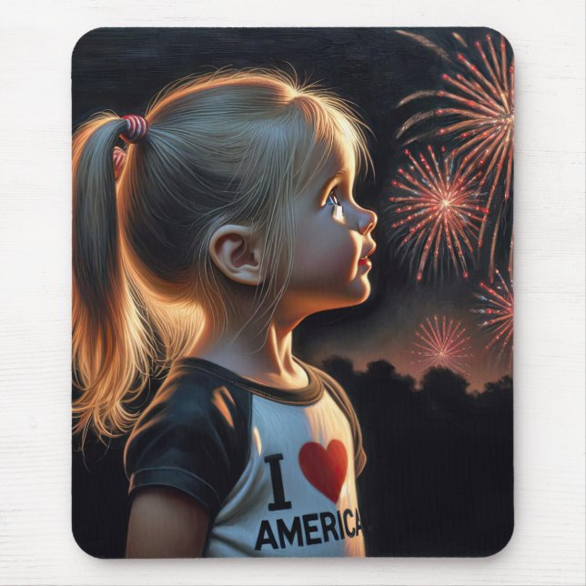 American Girl Watching Fireworks Musmatta (Framsidan)